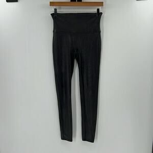 Spanx High Rise Faux Leather Leggings - Black - Large